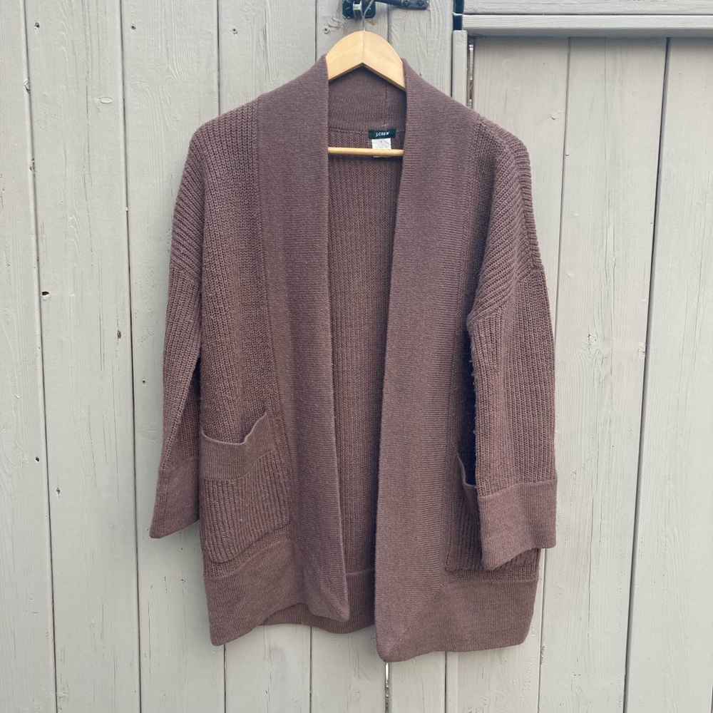 J. Crew Alpaca Merino Wool Blend Chunky Open Cardigan